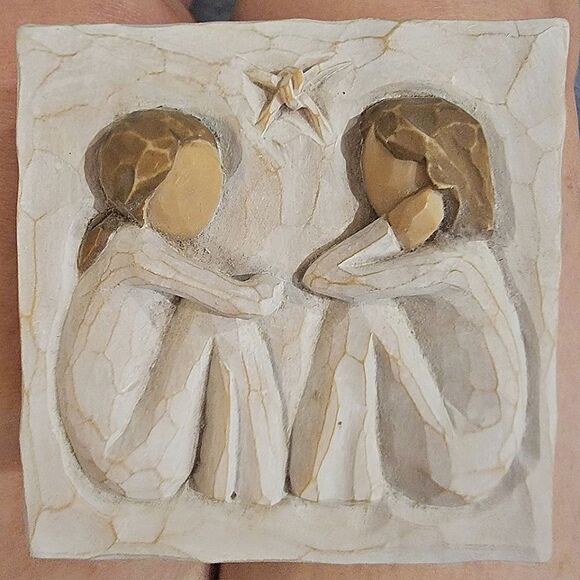 2003 #WillowTree #Friendship Sculpted Hand-Painted Keepsake Box 3" x 3" #DEMDACO - Picture 3 of 8